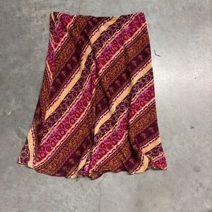 Y2K Bob Mackie  Red, Pink and Yellow Midi Skirt